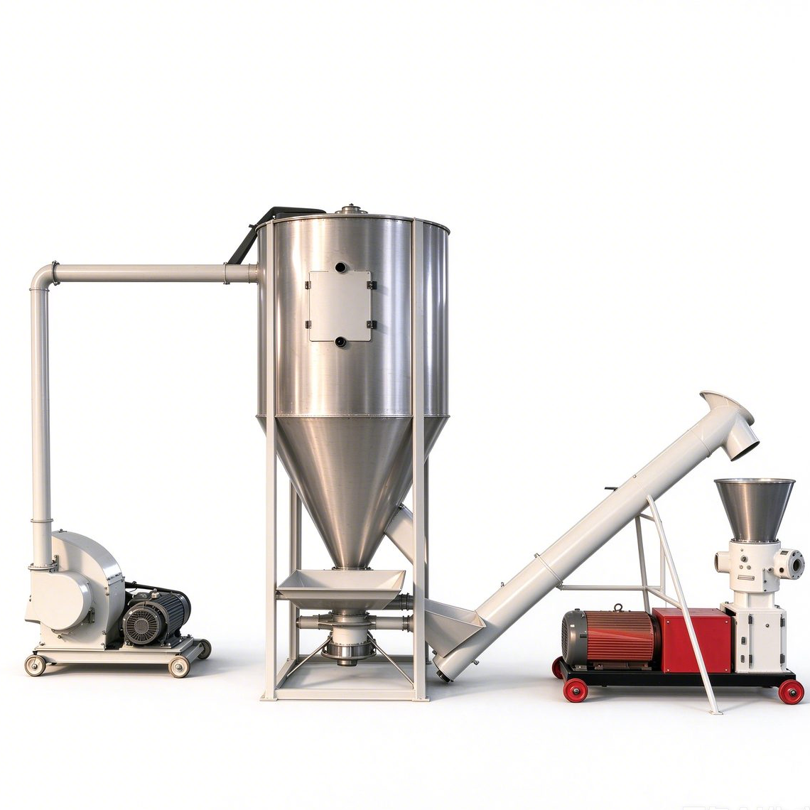 Semi-automatic feed pellet production line for feed workshops